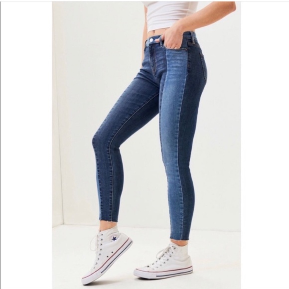 🎯PacSun Two Panel Hi-Rise Ankle Jegging Blue Size 28 - Picture 2 of 11